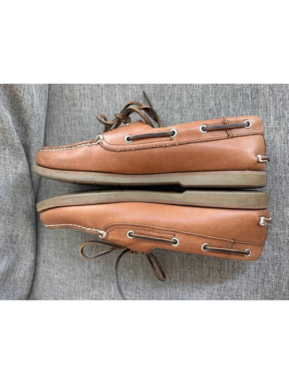 Timberland Boat Shoes Size Mens 11.5 Tan Leather 2 Eye Style 71065